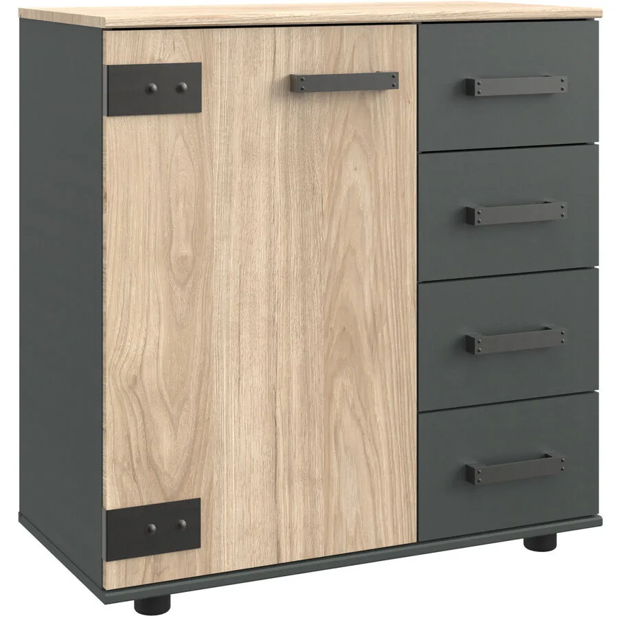 Kommode Malma Weisstanne Dekor Holzwerkstoff B 81 H 83 cm