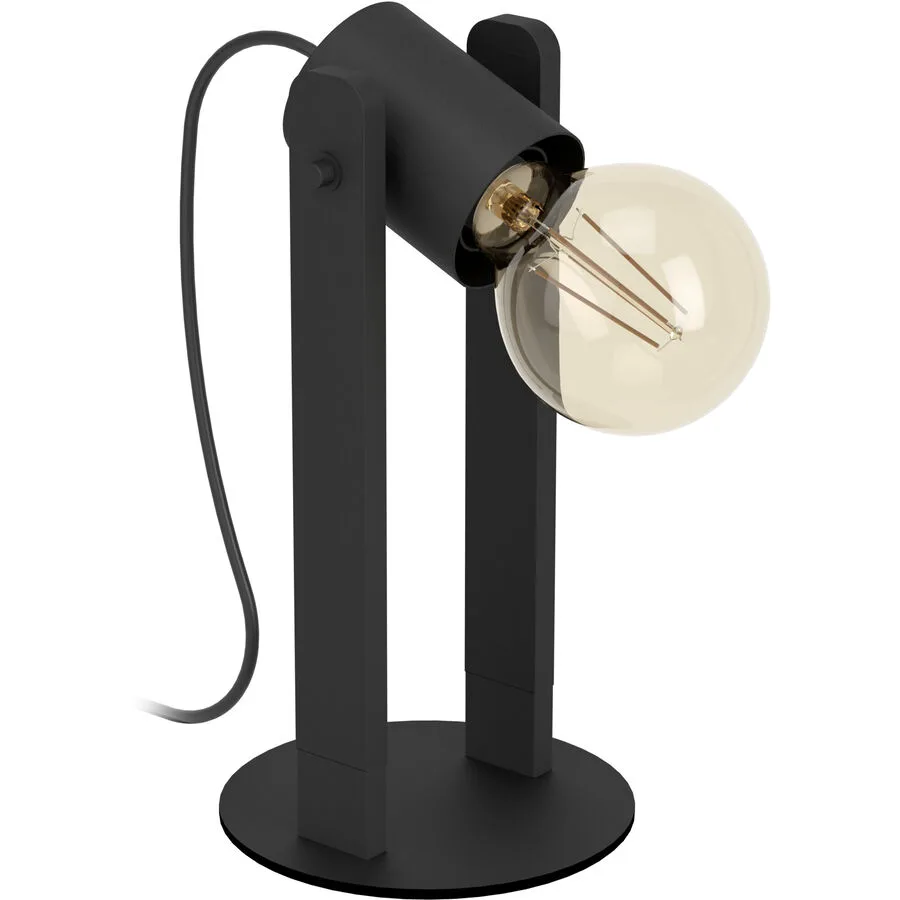 Eglo Tischlampe Plimsoll Schwarz Stahl/Holz 7.5 cm 25.5 cm - Material: Holz/Stahl