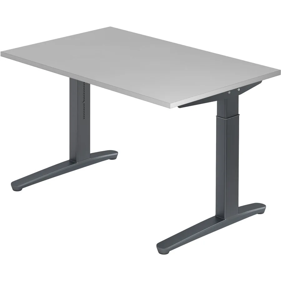Schreibtisch Office grau Holzwerkstoff Höhenverstellbar B 120 T 80 cm