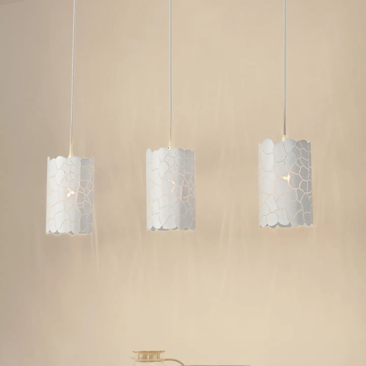 Aralena 3 Pendelleuchte Weiß - Lindby - Wohnzimmer - Modern - Metall - Mehrflammig