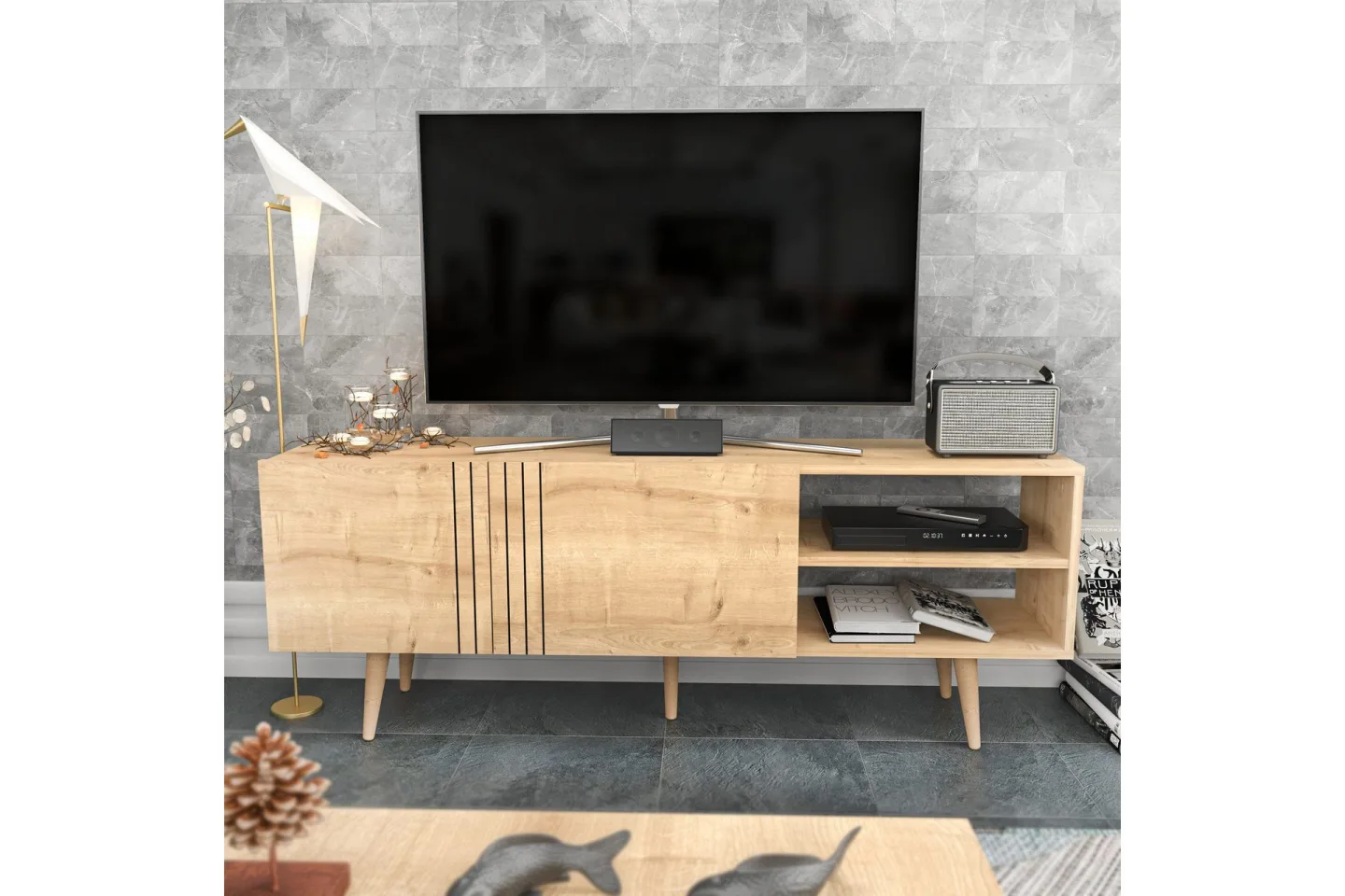 Andifli Tv-bänk 160x38,6 cm - Blå