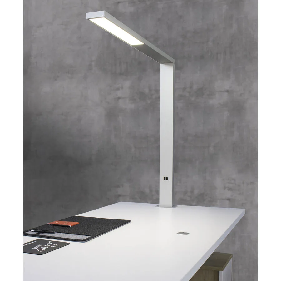 Tischlampe Office silber Kunststoff H 110 cm - Lichtfarbe: Helles Neutralweiss