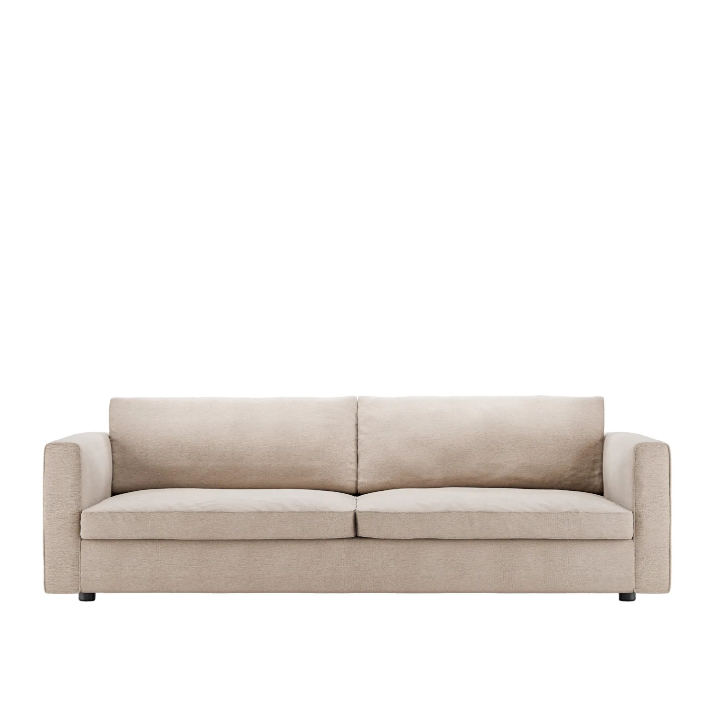 A Huseby - Folk 3-Seater Sofa Bergamo Beige - Soffor - Beige - Trä/Textilmaterial/Skum