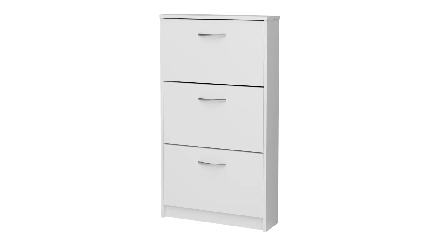 Schuhschrank weiß 59 x 105 cm - 3-türig - STEP