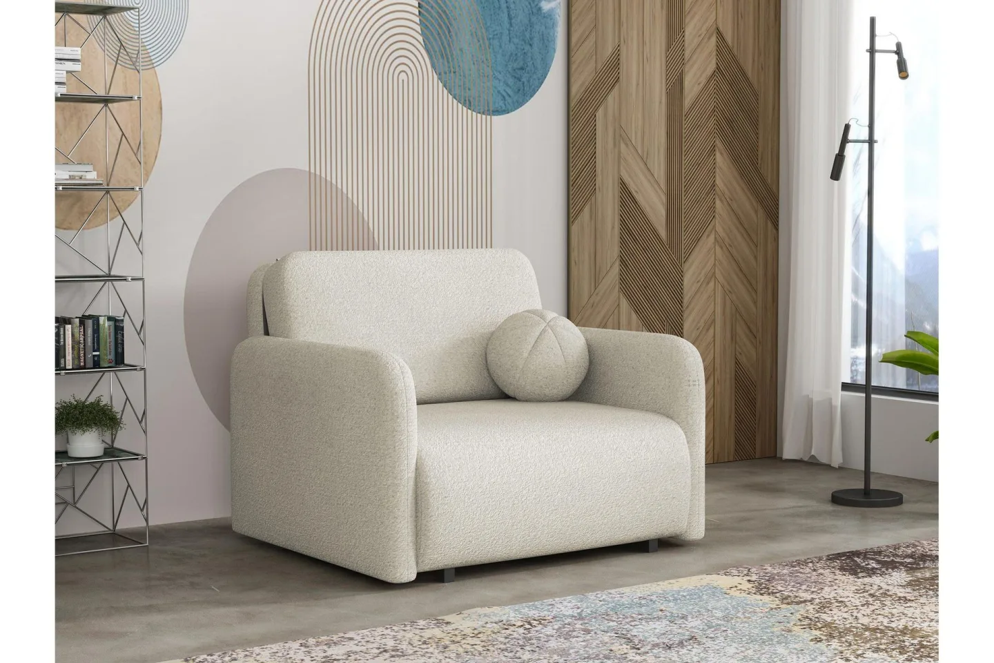 Ajmeri Bäddsoffa 2-sits i Bouclé - Beige