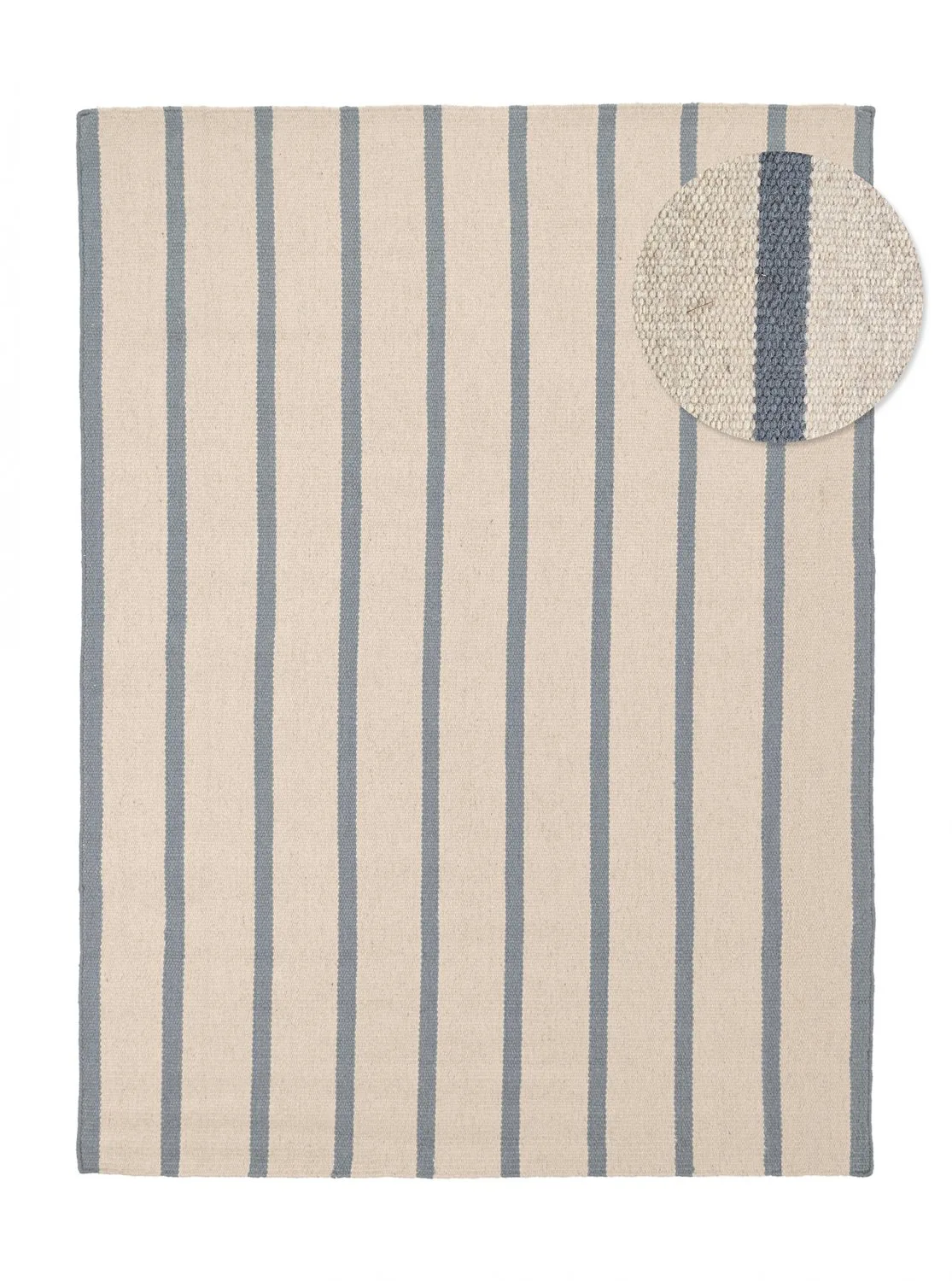Ullteppe - Luton (faded denim/hvit) (Størrelse: 133 x 190 cm)