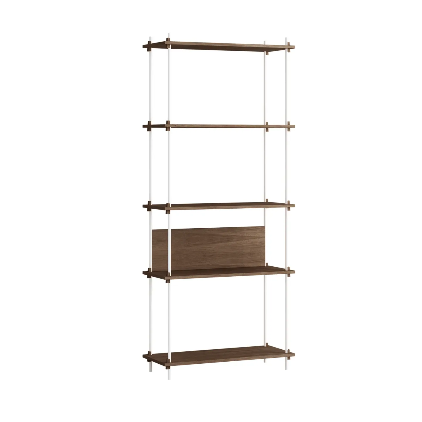 MOEBE Shelving System Classic Regal Räuchereiche-white, 86x200x35 cm, S.200.1.A