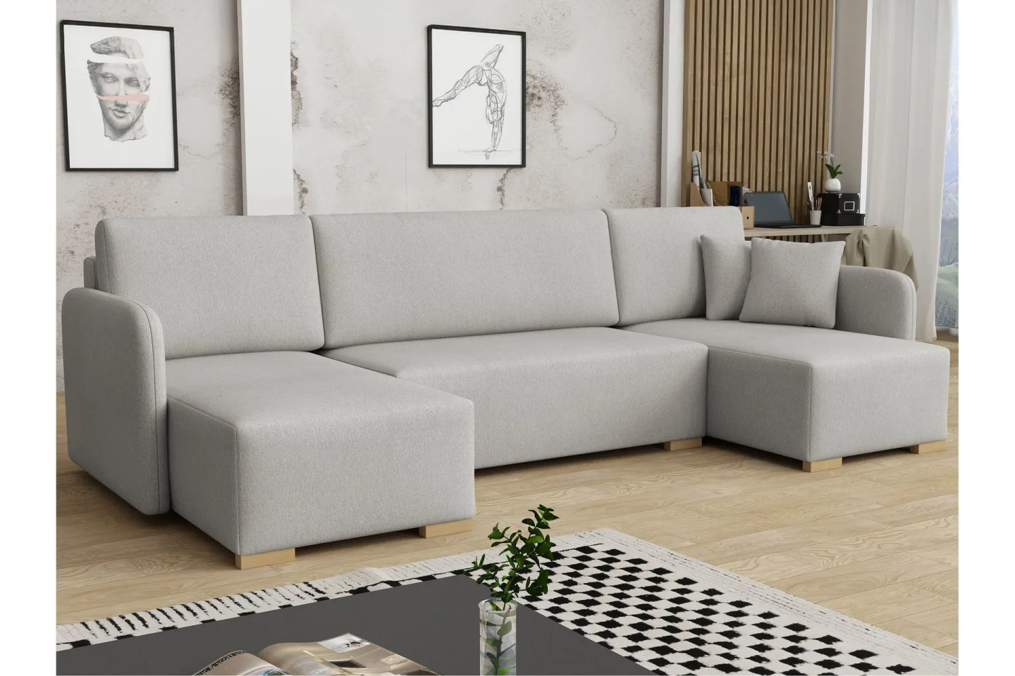 Amelus Bäddsoffa Dubbeldivan 4-sits - Grå