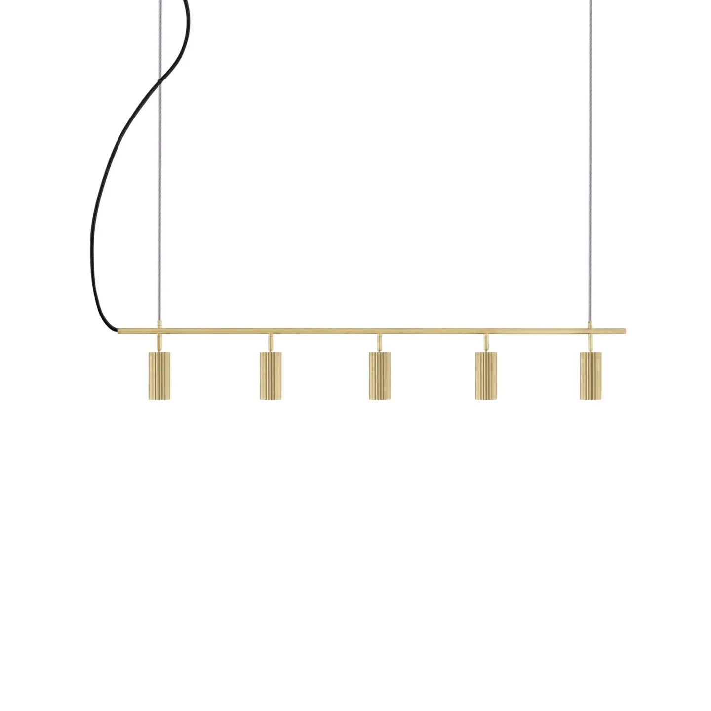 Hubble 5 Pendellampe messing Länge 130 cm - Globen Lighting - Esszimmer - Skandinavisch - Aluminium - Mehrflammig