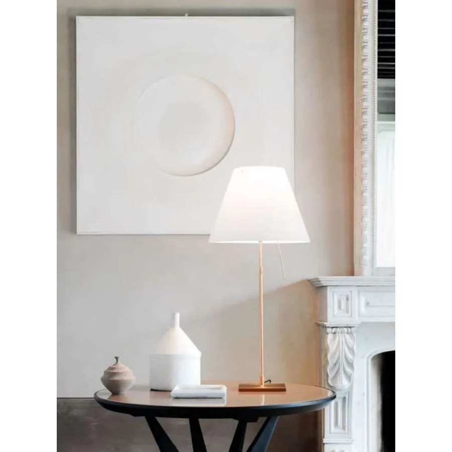 Luceplan Tischlampe Costanza Weiss/Silber Kunststoff/Metall 26 cm 51 cm - Farbe: Alu/weiss - Material: Metall/Kunststoff