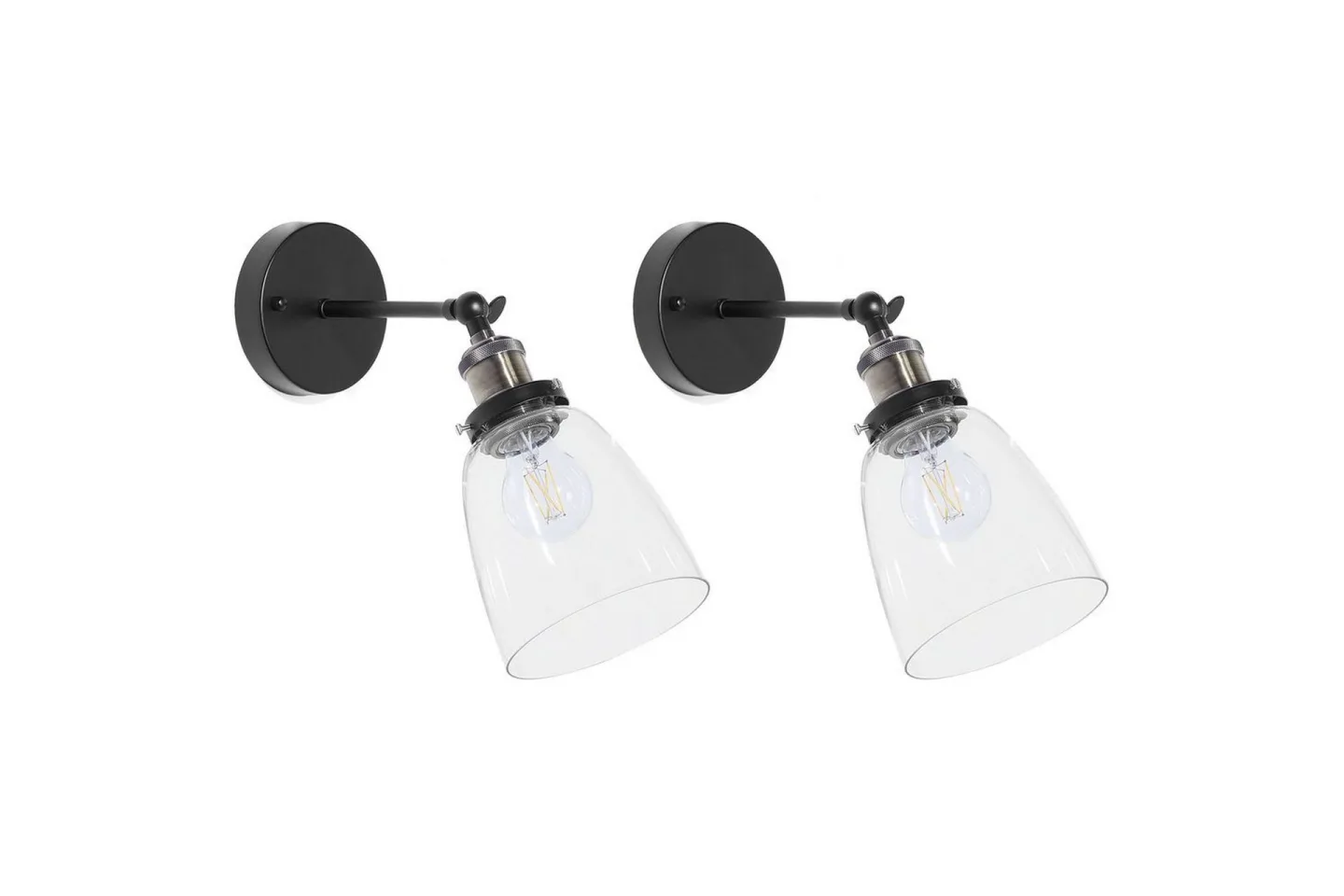 Lovataia Vägglampa 2 st E27 - Svart