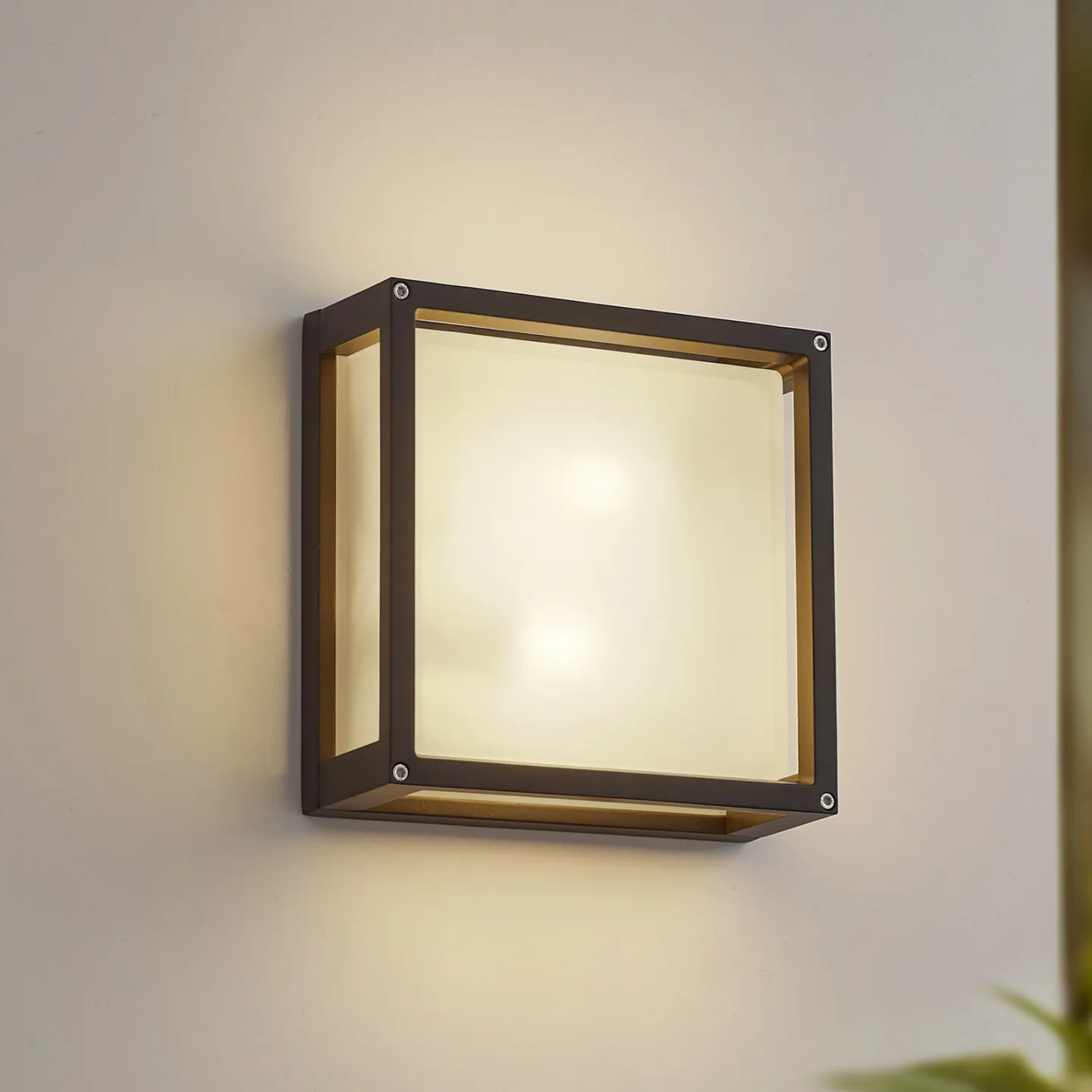 Aurelien utomhusvägglampa, antracit, sensor, 25 cm - Lucande - Balkong - Modern - Aluminium - Vinklad