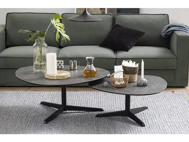Set für Couchtische BARNSLEY 100x95x41cm schwarz
