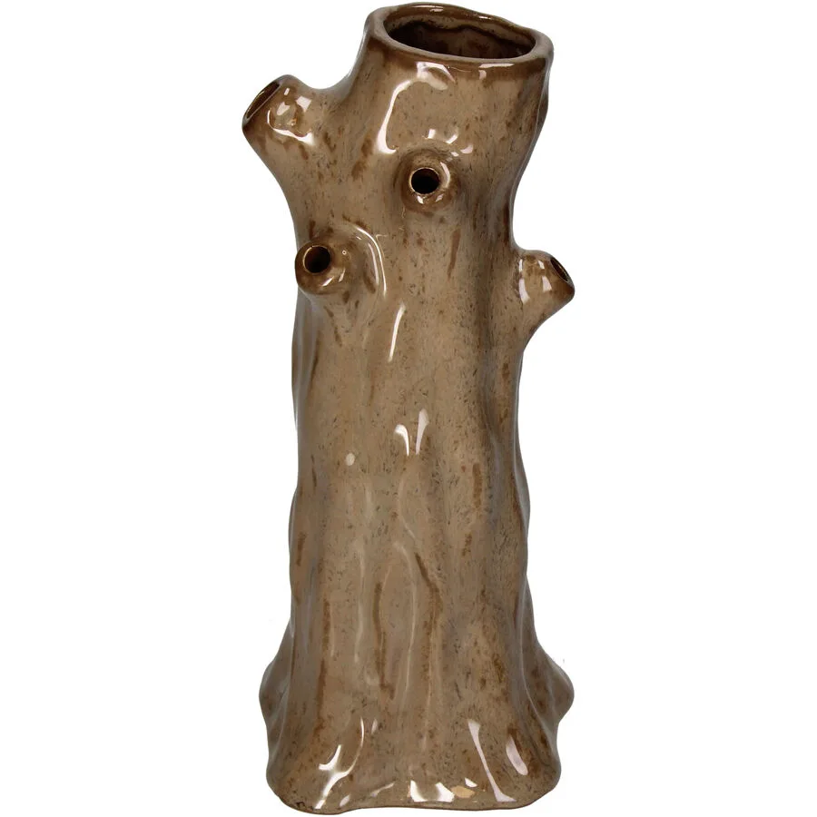 Vase Myko taupe Steingut D 12 H 25 cm