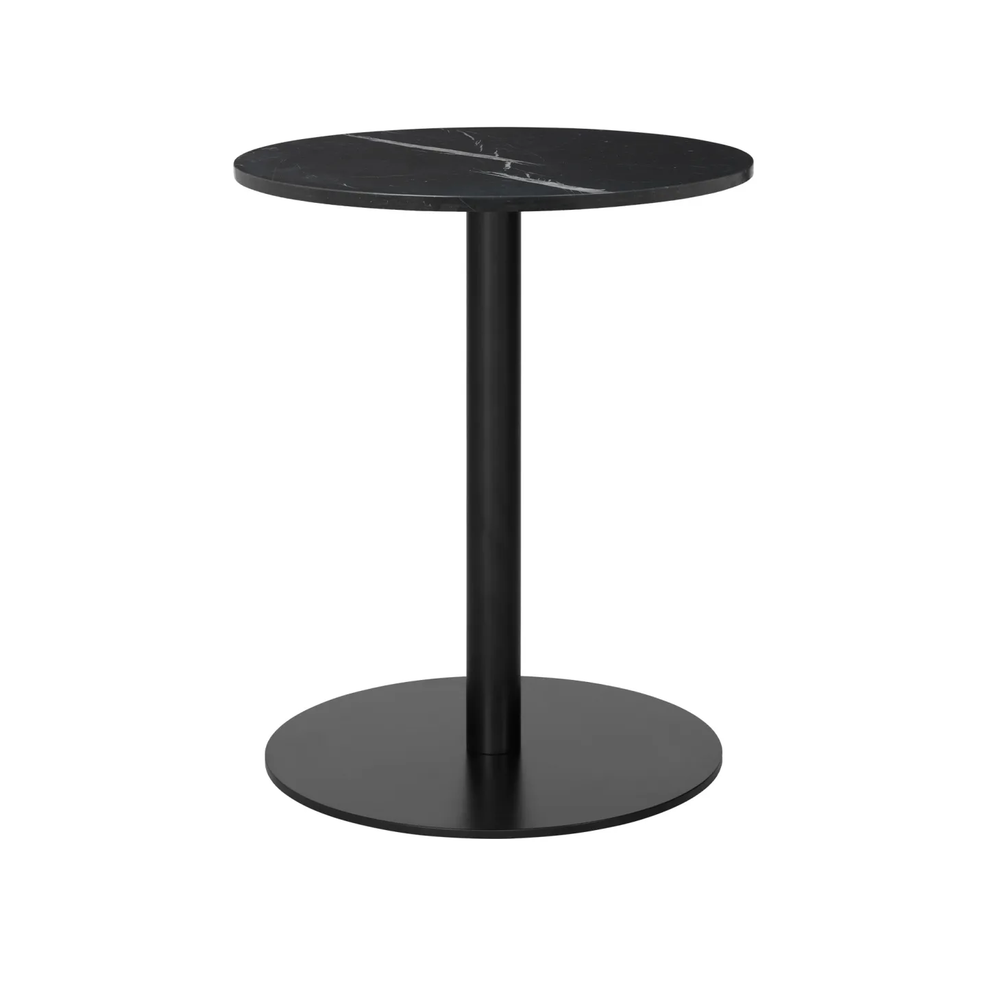 Gubi - Gubi 1.0 Dining Table, Round, Ø60, Black Base, Marble Top - Nero Marquina - Matbord - Svart - Metall/Sten