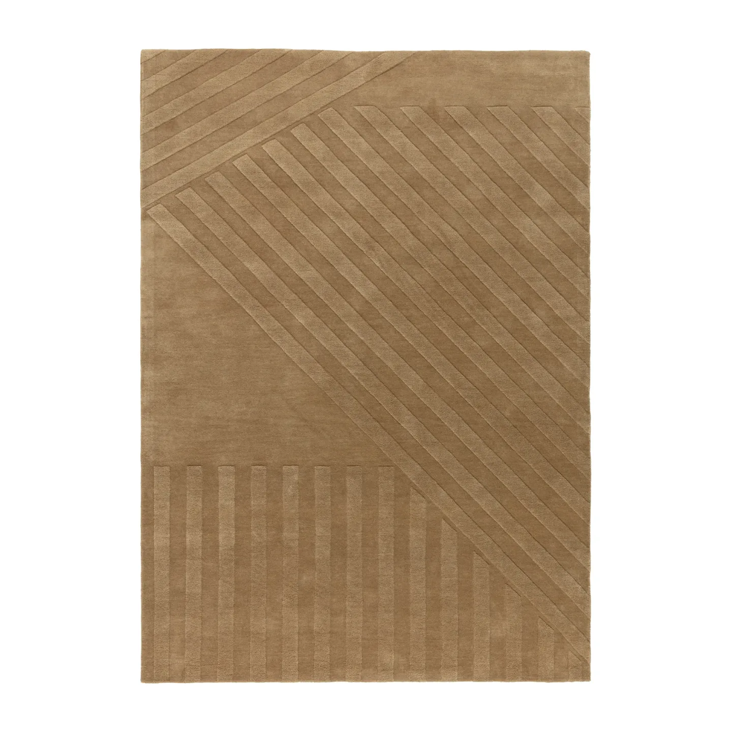 NJRD Levels Stripes Wollteppich Beige, 200x300 cm