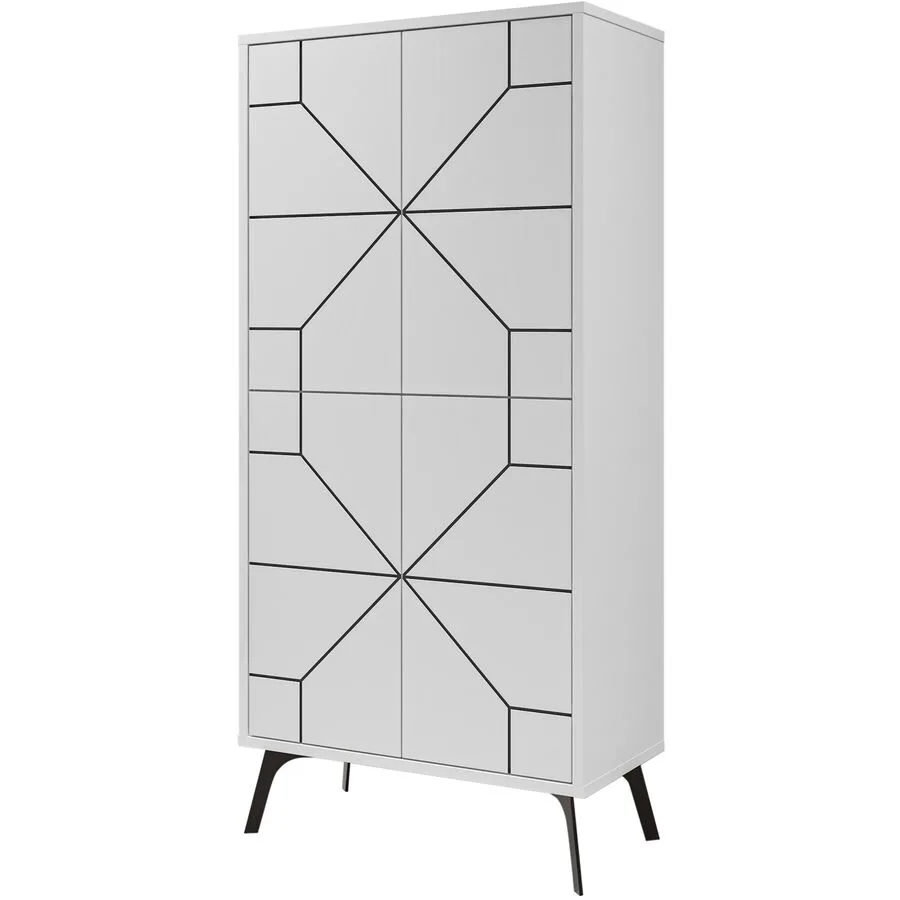 Schrank Yemek weiss melaminharzbeschichtete Spanplatte B 62.6 H 136 cm