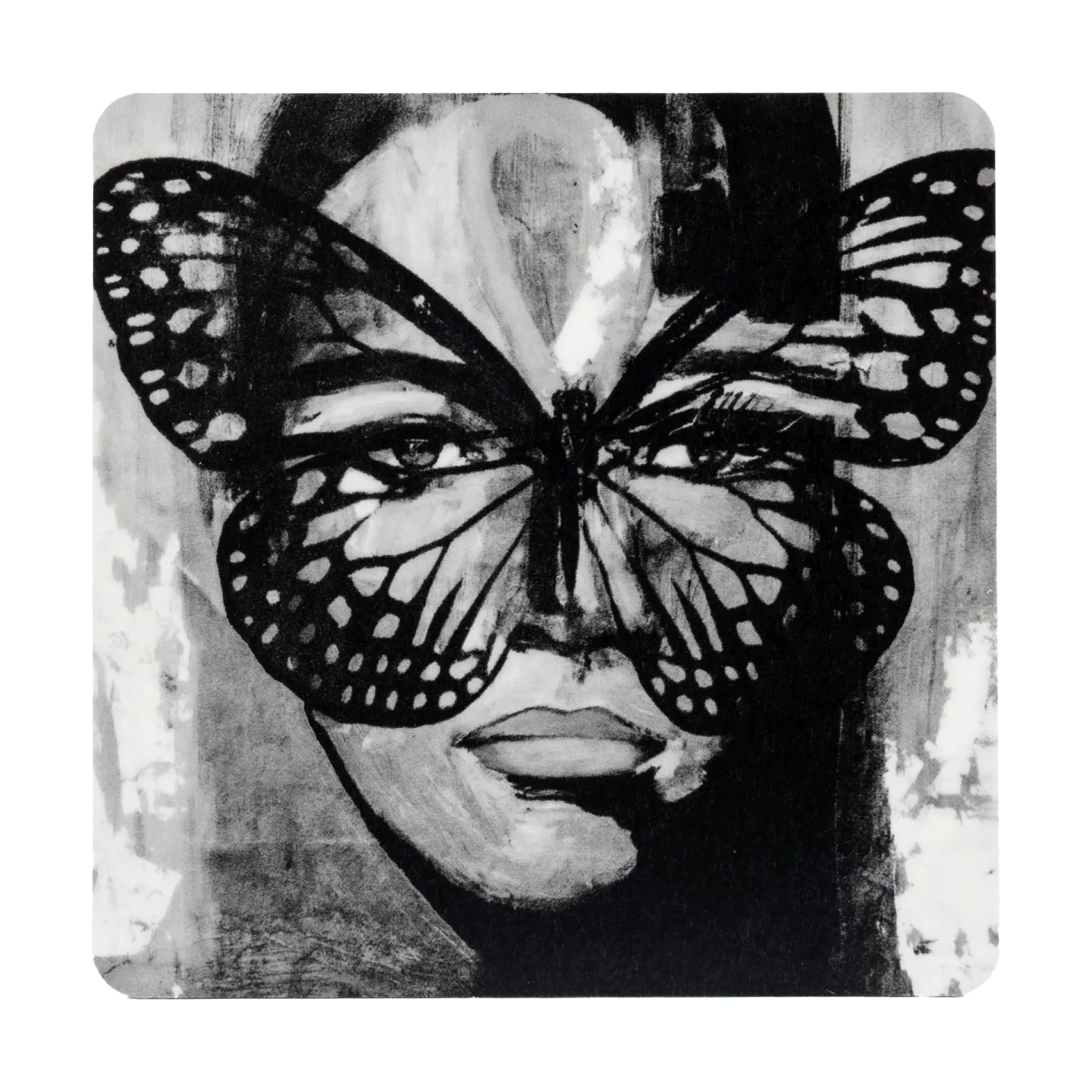 Carolina Gynning Golden Butterfly Glasuntersetzer 9x9 cm Black-white