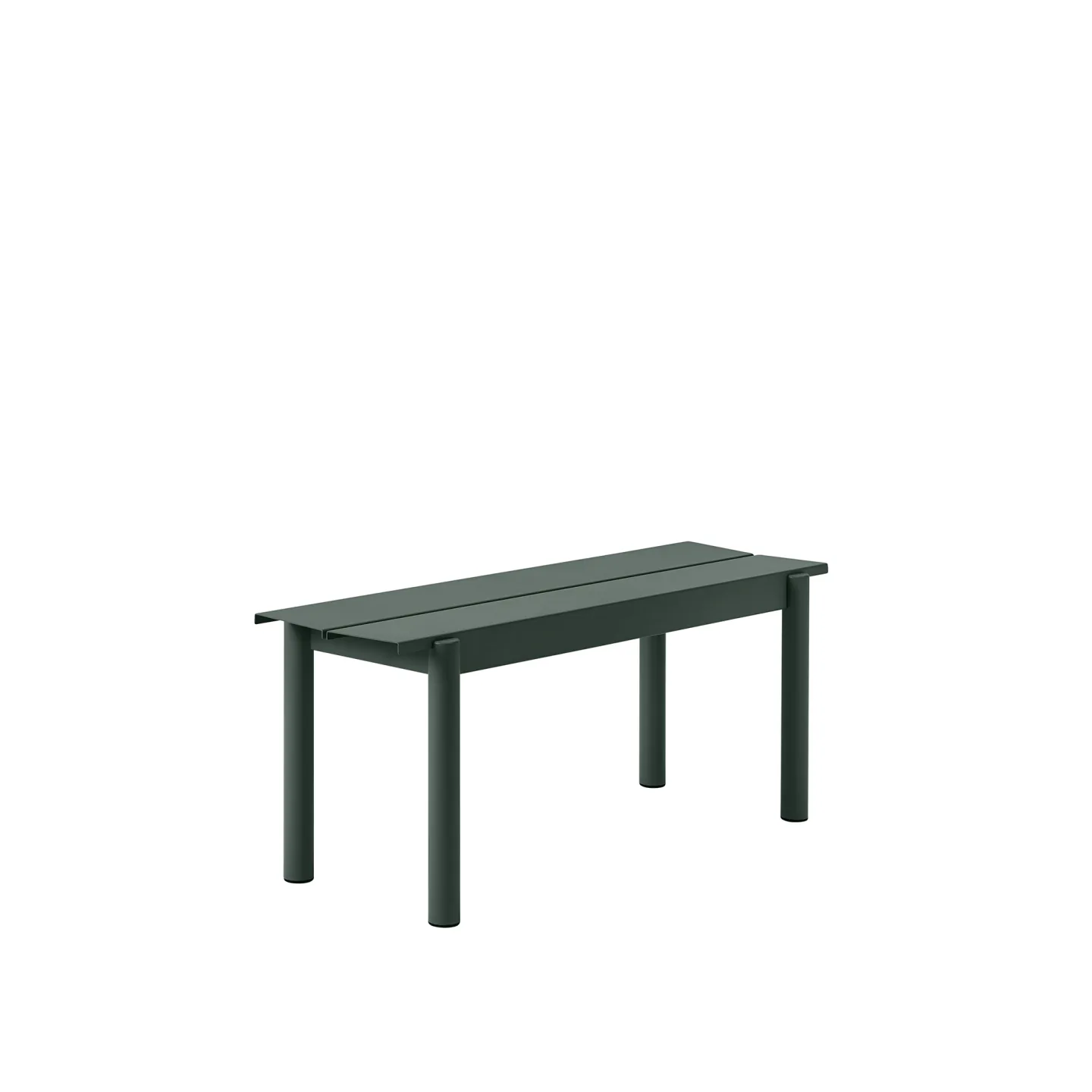 Muuto - Linear Steel Bench 110cm Dark Green - Trädgårdsbänkar - Thomas Bentzen - Grön - Metall