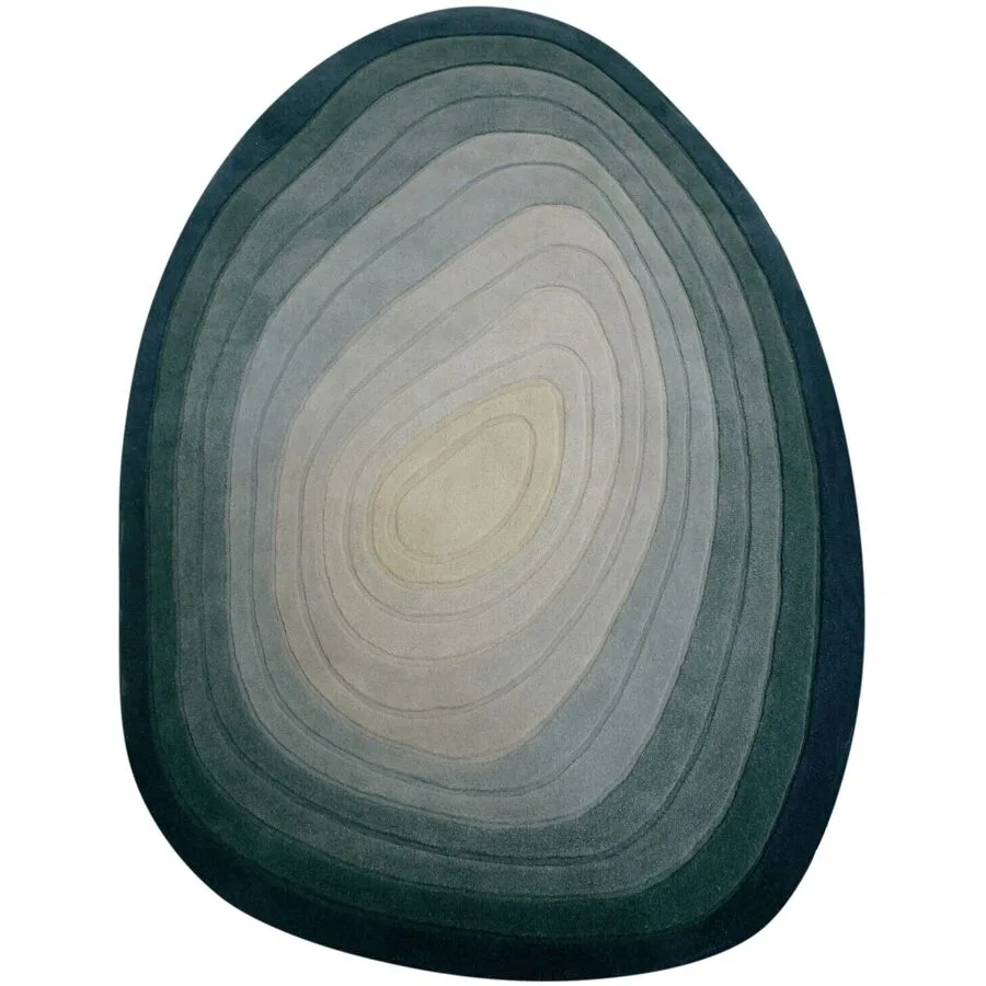 Teppich Moos teal Farbverlauf Wolle 200 x 290 cm