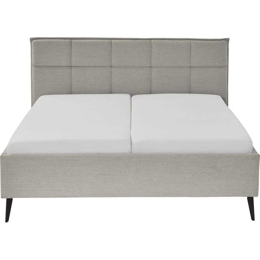 Bett Palle hellgrau Stoff, Metall 180 x 200 cm
