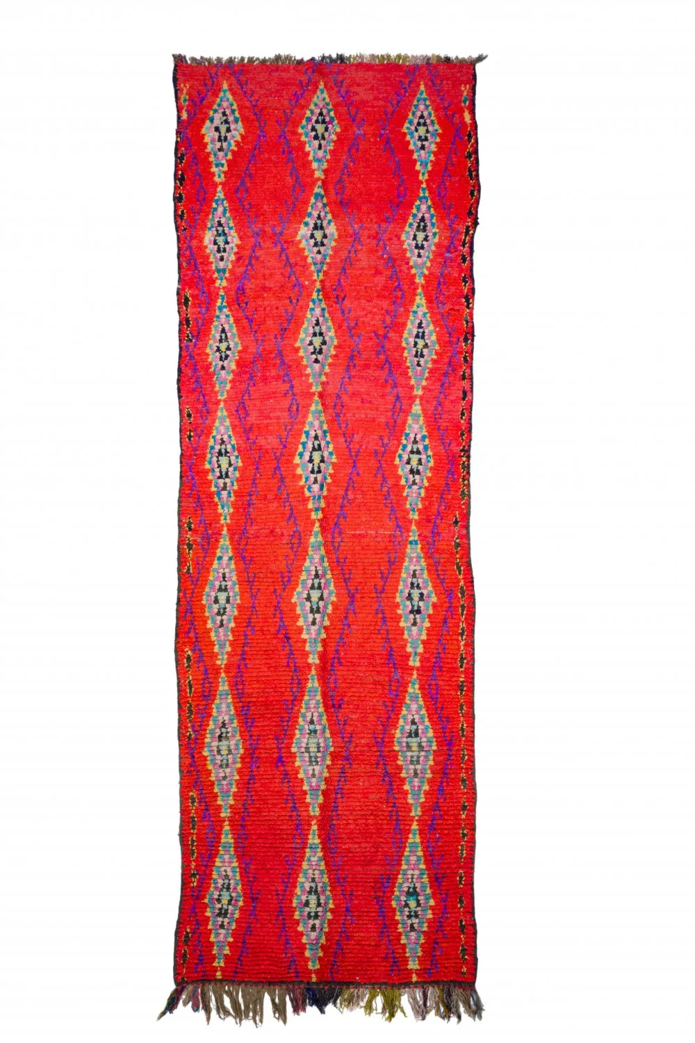Marokkansk Boucherouite-teppe 440 x 135 cm (Størrelse: 440 x 135 cm)