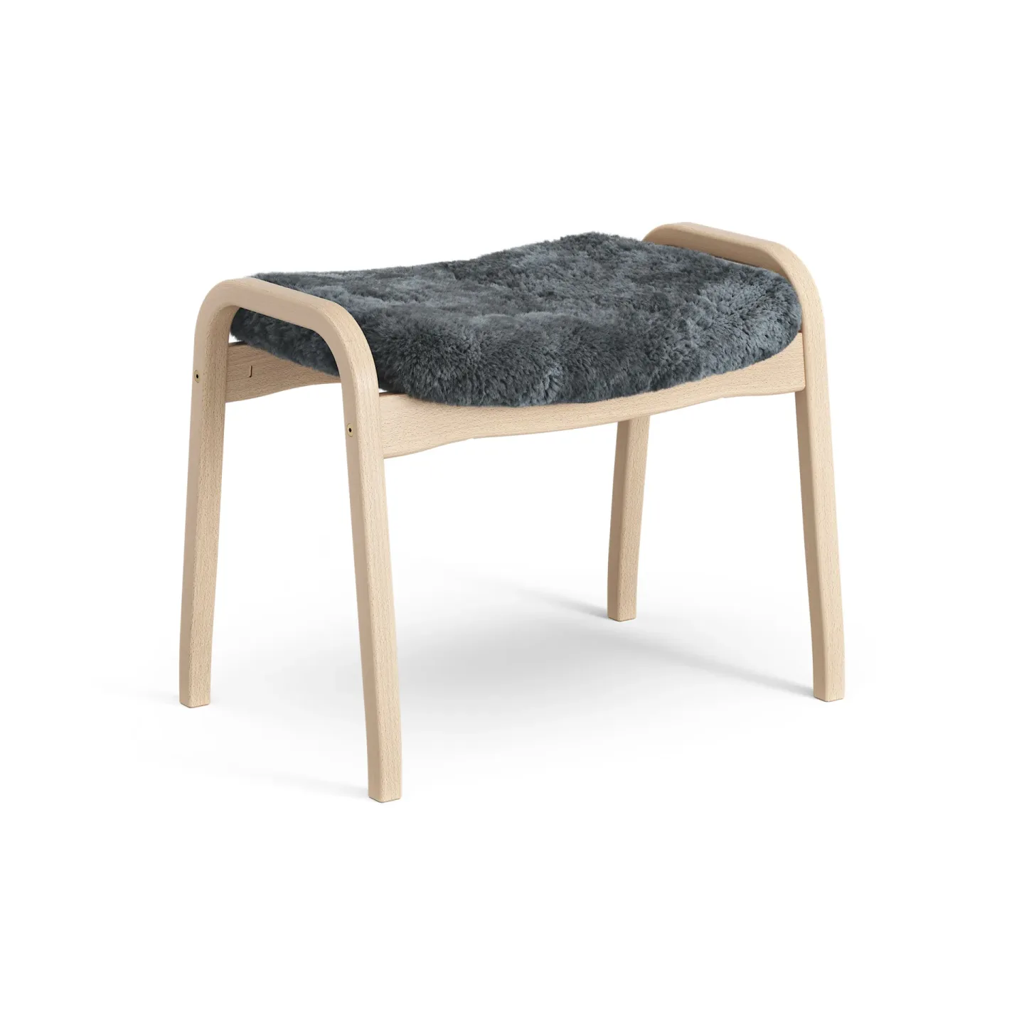 Swedese Lamino fotpall lackad bok/fårskinn Charcoal (mörkgrå)
