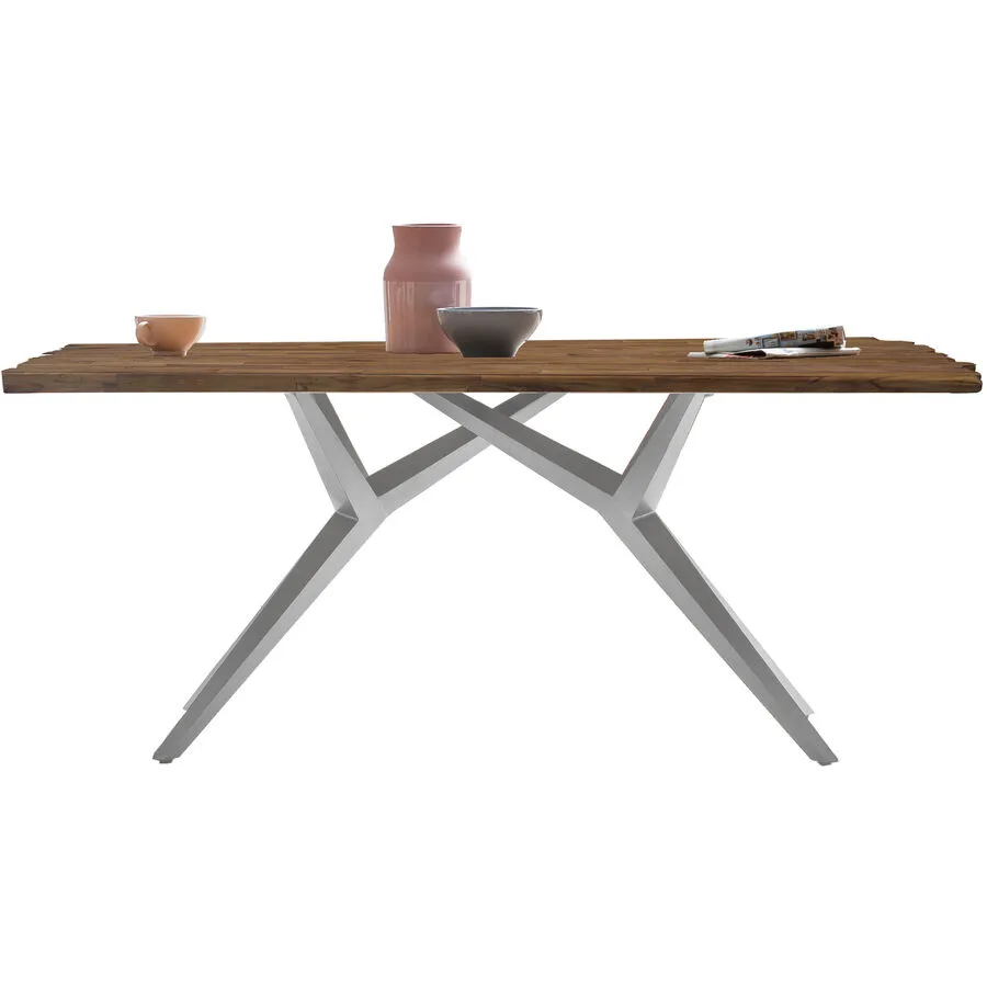 Esstisch Gordon natur Recyceltes Teak massiv Massivholz B 200 T 100 cm