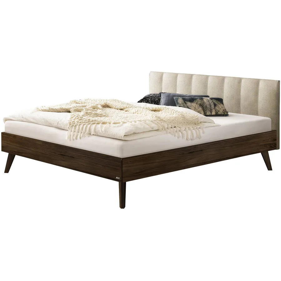 Hasena Bett Sassari Braun Holz 160 x 200 cm - Farbe: Nussbaum