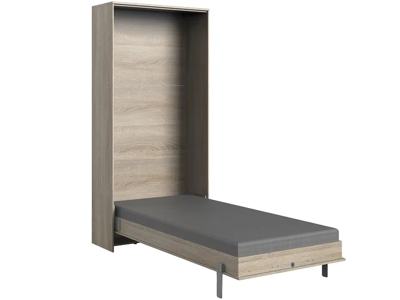 Bett mit hochklappbarem Einlegerahmen FOLD 90x200cm spanplatte eiche