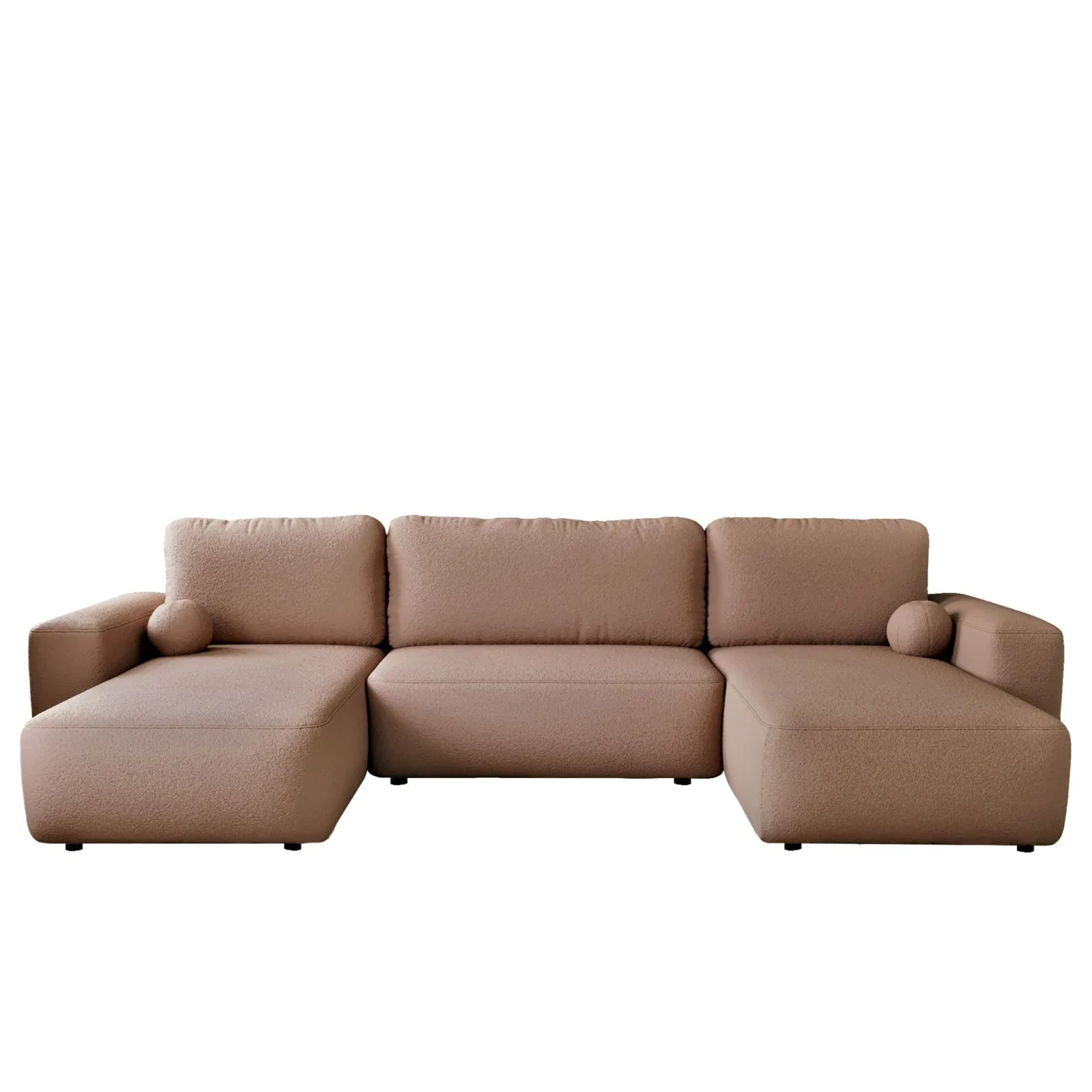 Elvior 5-sits U-formad bäddsoffa med dubbeldivan - rosa
