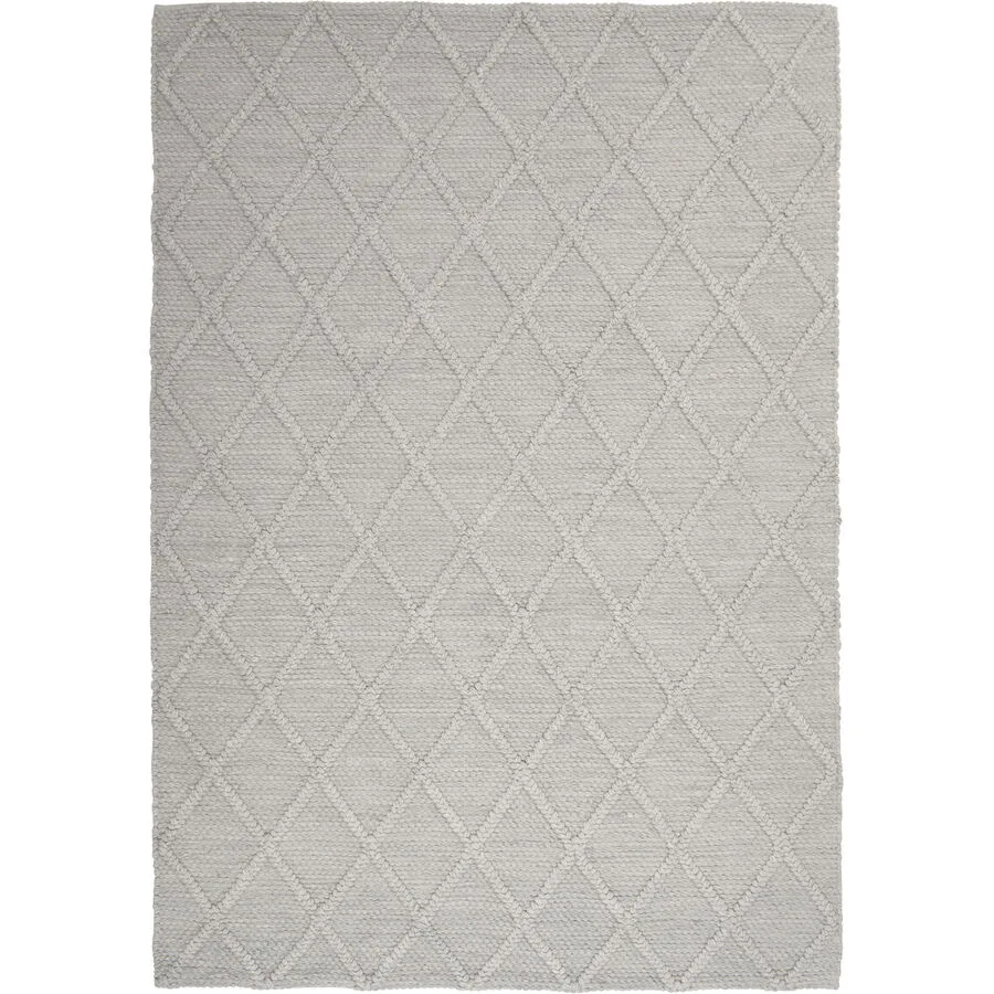 Teppich Joya hellgrau Wolle 200 x 290 cm