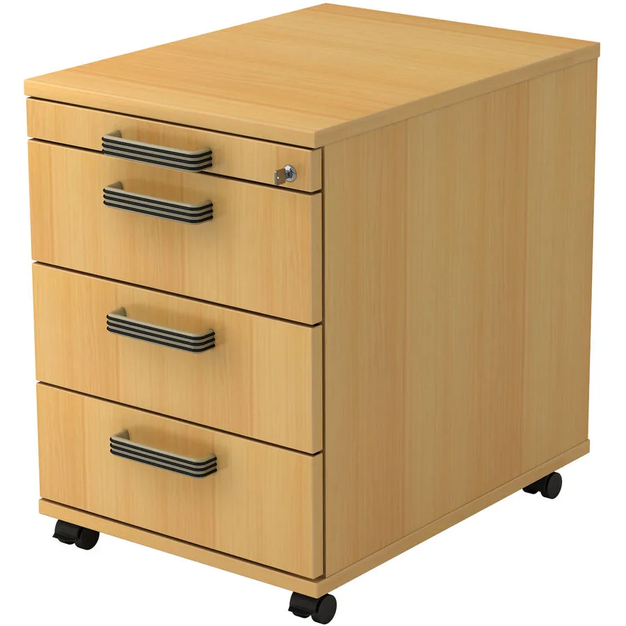 Rollcontainer Office Buche Dekor Holzwerkstoff/Kunststoff B 42.8 H 59 cm