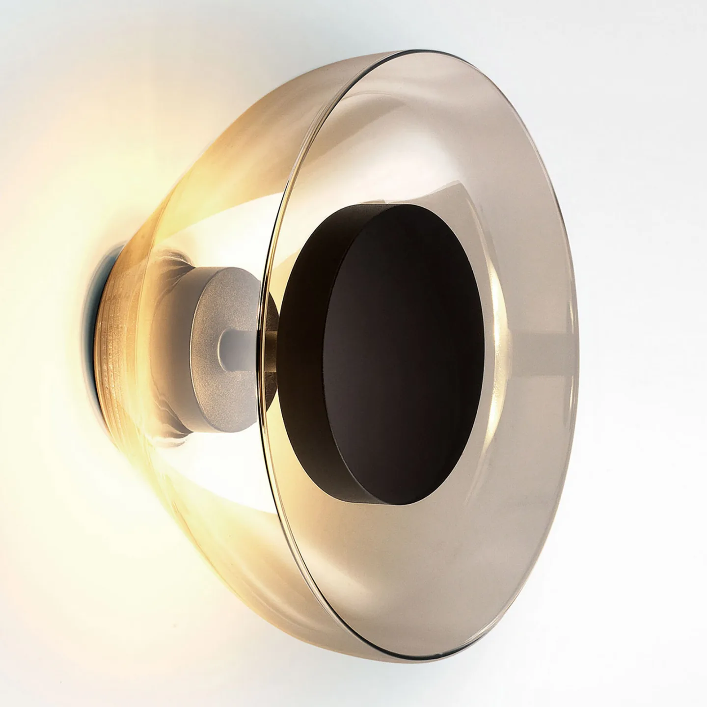 Aura Vegglampe w/Canopy Transparent Smoked - Marset - Stue - Design - Glass - Rund