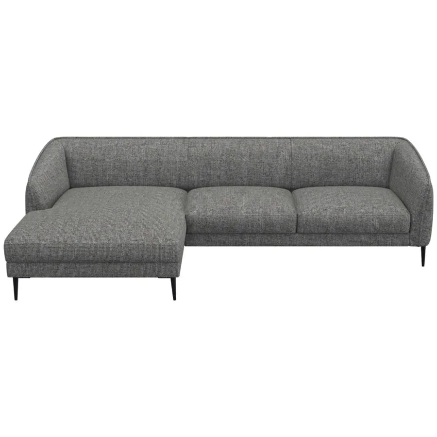 Ecksofa Fady Links Schaumstoff/Holz flanellgrau B 298 T 74 cm