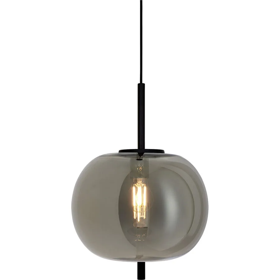 Pendellampe Eveline Grau/Schwarz Glas/Metall 30 cm 120 cm - Farbe: Smoke Grau/Schwarz - Material: Metall/Glas
