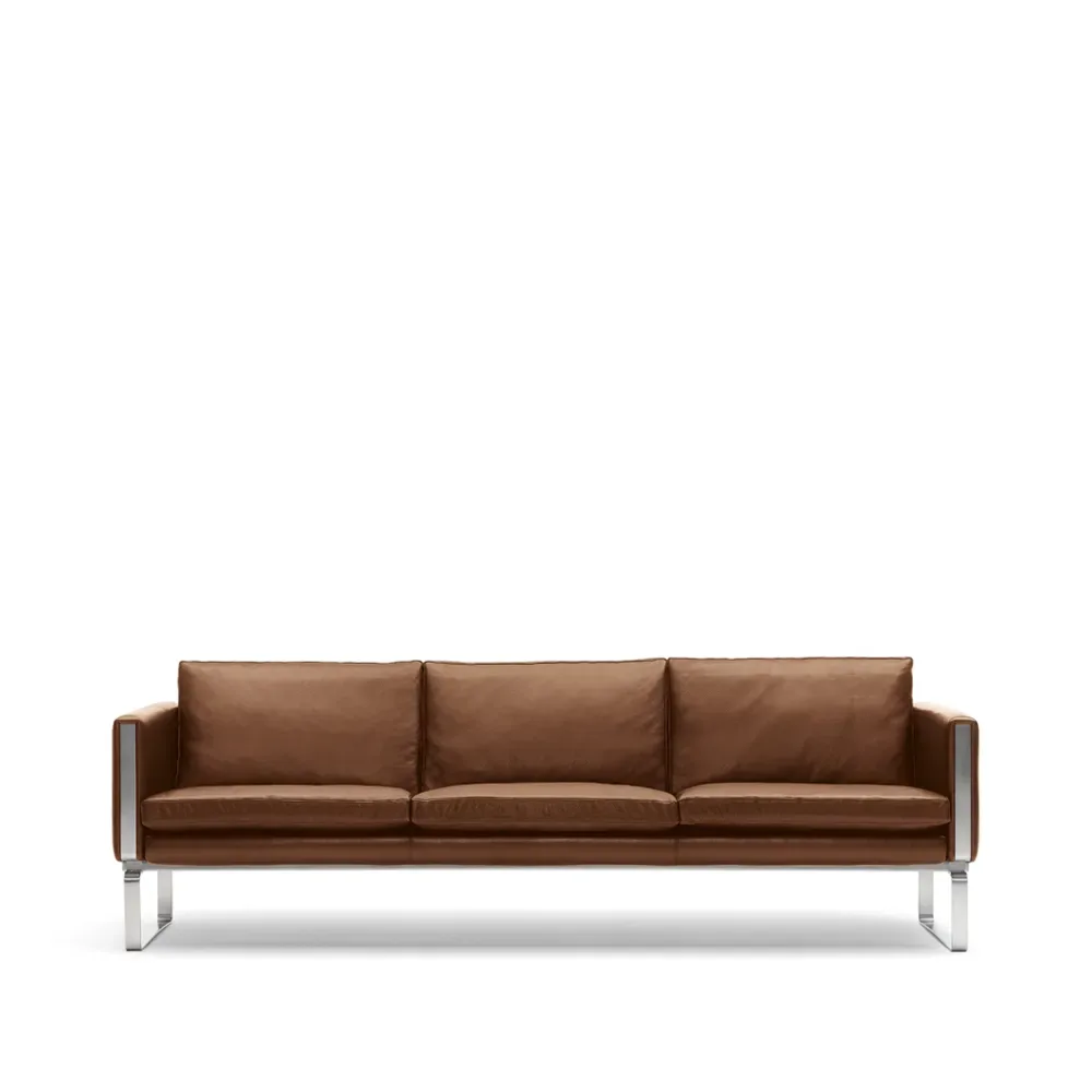 Carl Hansen & Søn CH103 soffa 3-sits Sif 92 läder-rostfritt stål
