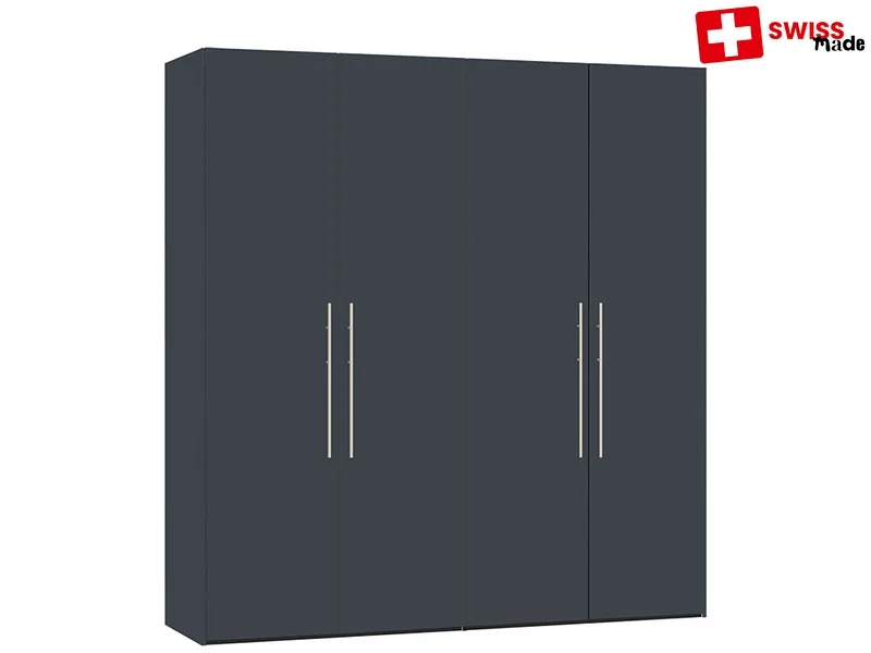 Drehtürenschrank NIDWALD grau 4 Türen