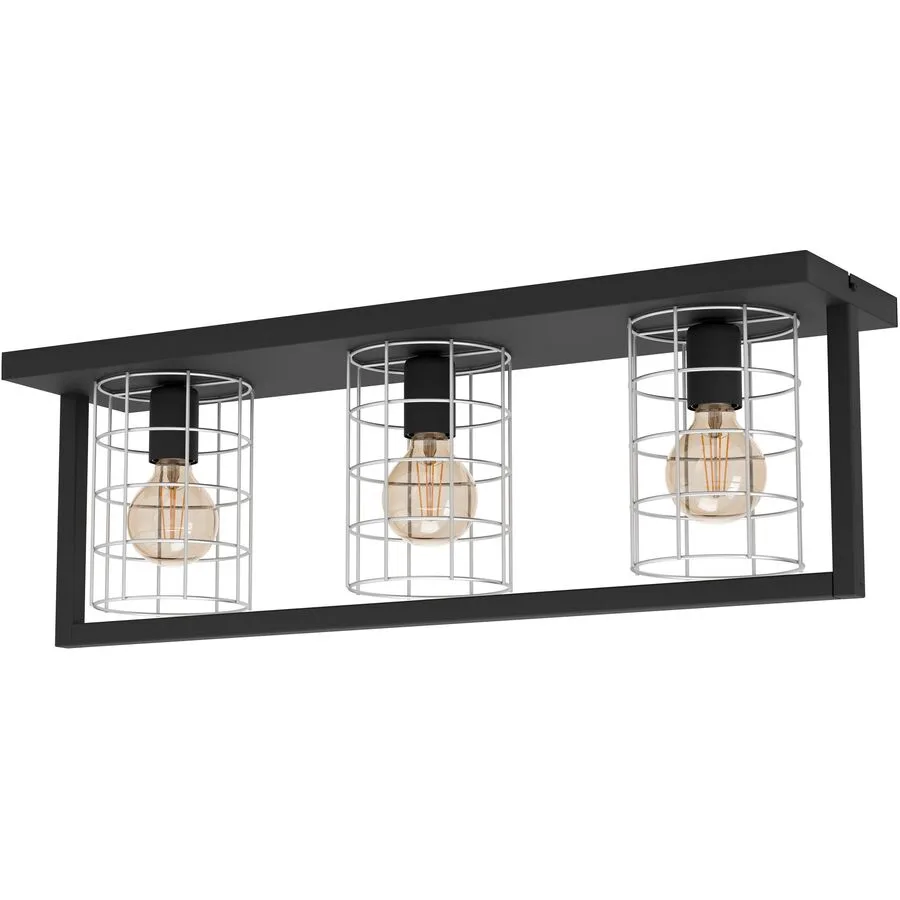Eglo Deckenlampe Jubily Schwarz Stahl 19 cm 77 cm