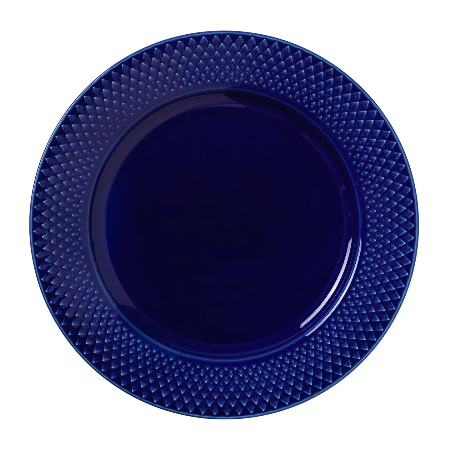 Lyngby Porcelæn Rhombe Teller Ø23cm Dunkelblau