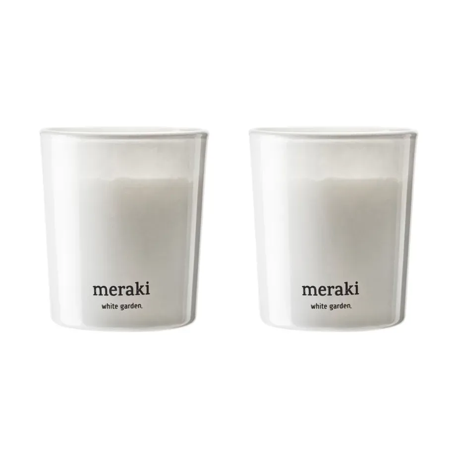 Meraki Meraki Duftkerze 12 Stunden 2er-Pack Weißer Garten