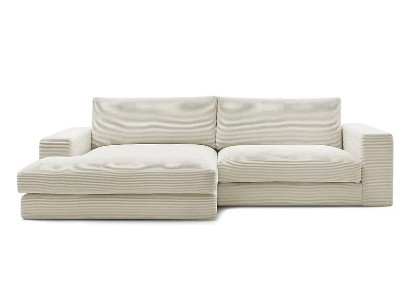 Ecksofa BOBOCHIC LEONARD Cord-Stoff beige