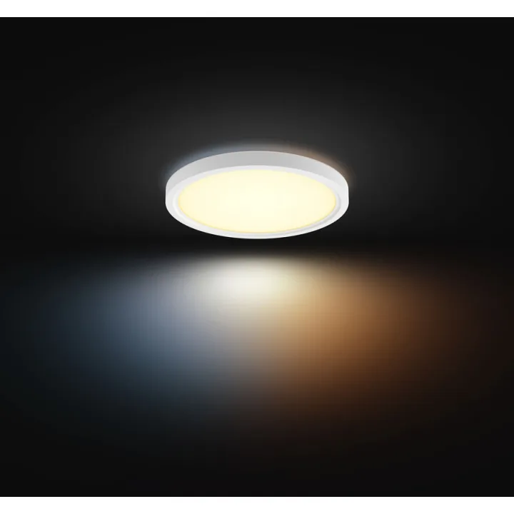 Philips Hue Deckenlampe Tento slim S Hue Kunststoff weiss Ø 29.1cm - LED - Lichtfarbe: Warmweiss - Tageslichtweiss - LED Energiesparlampen