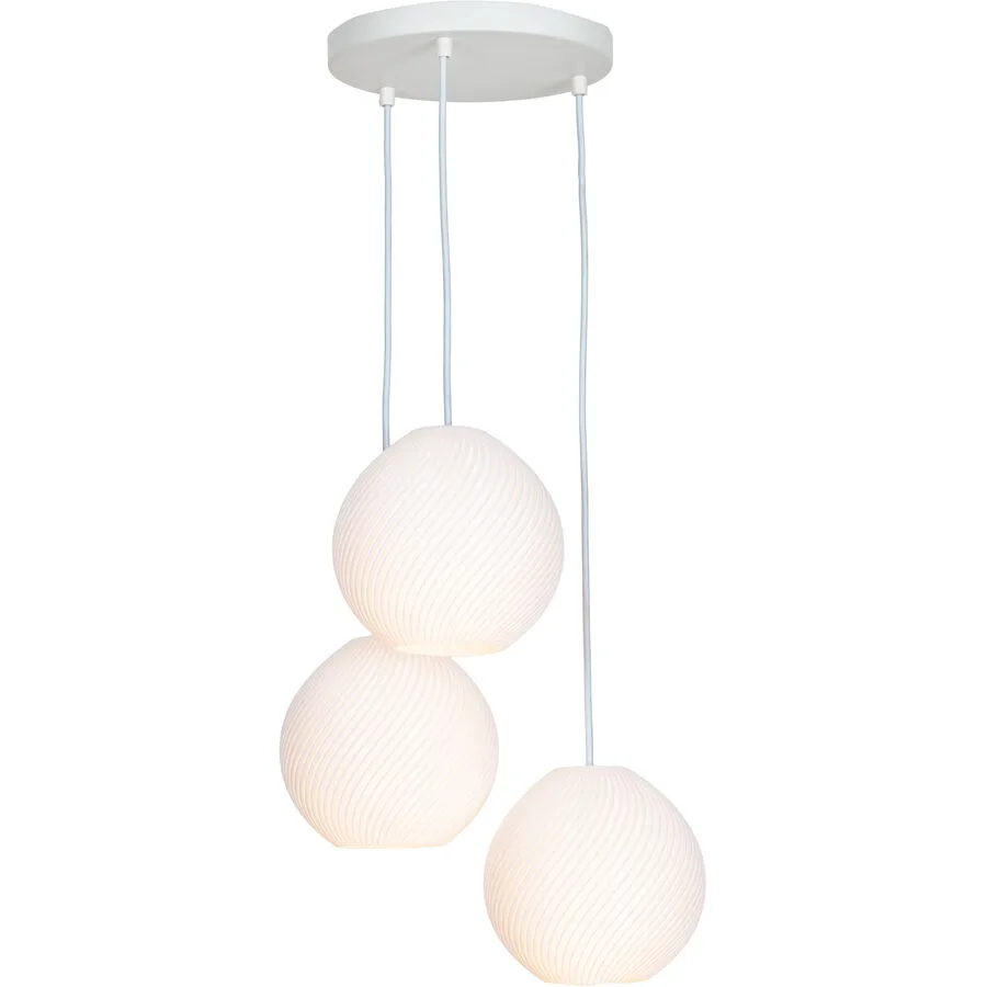 Pendellampe Milena Weiss Kunststoff/Metall 38 cm 130 cm - Material: Metall/Kunststoff
