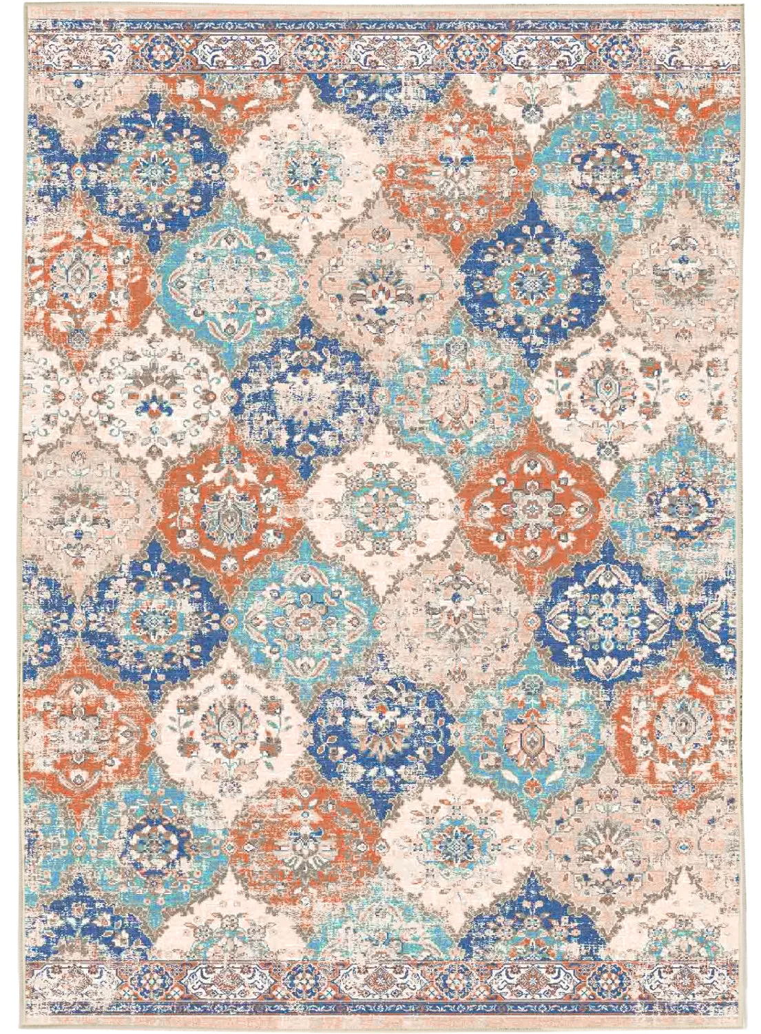 Wilton-teppe - Bohemia (rosa/blå) (Størrelse: 240 x 340 cm)
