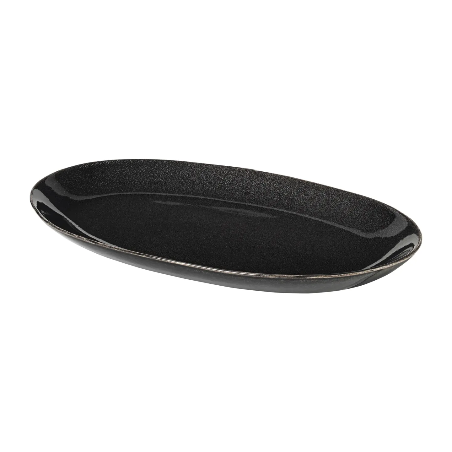 Broste Copenhagen Nordic Coal ovaler Teller 17 x 30cm
