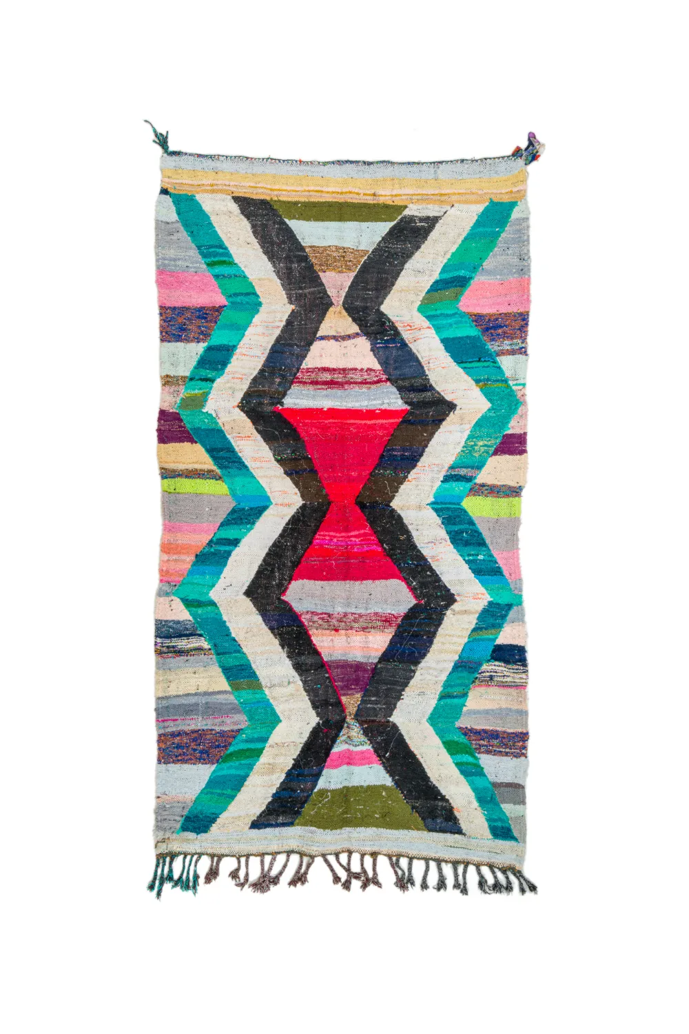 Marokkansk Boucherouite-teppe 140 x 260 cm (Størrelse: 140 x 260 cm)