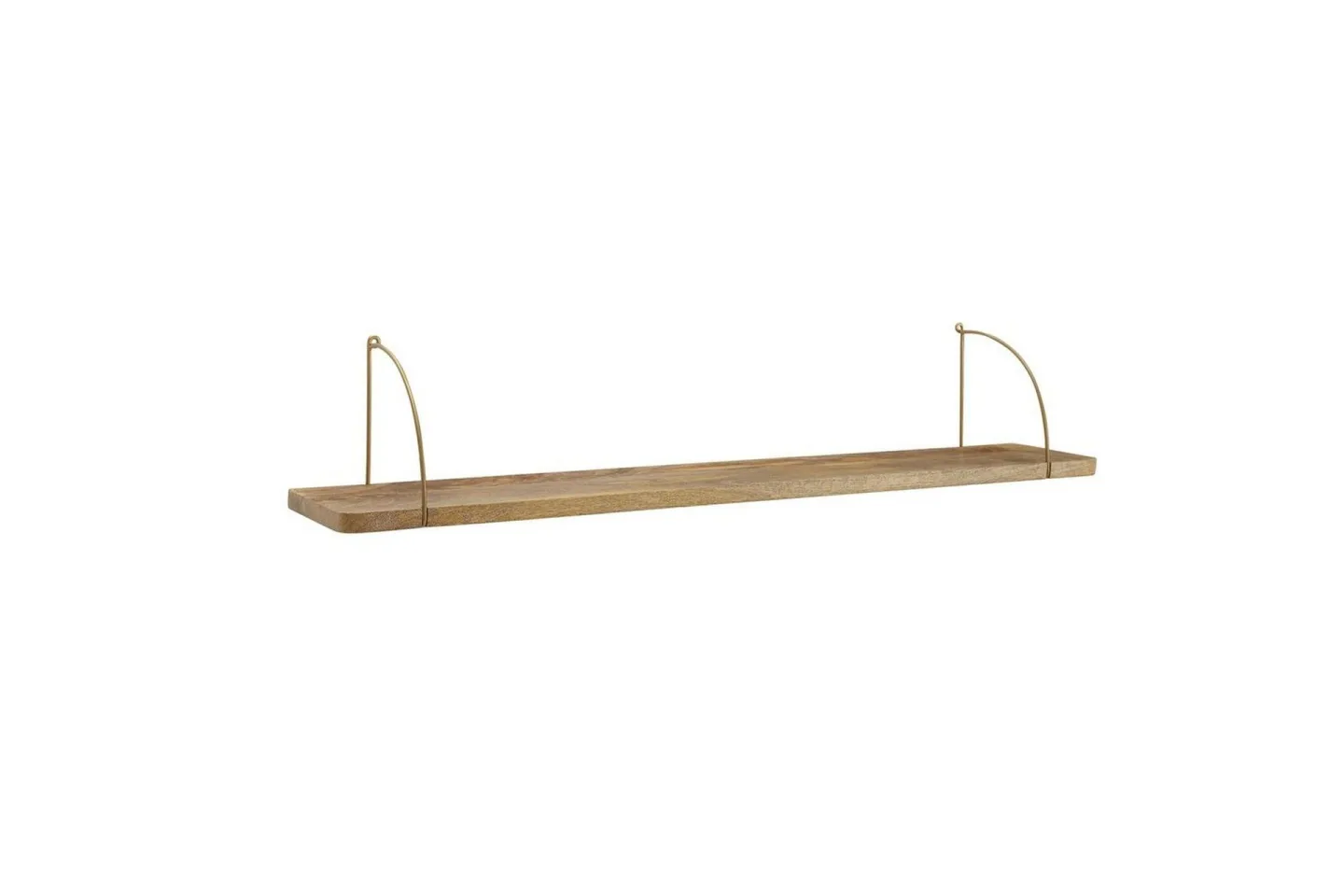 Vägghylla Wohnling massivt trä, metallhänghylla, industriell loftstil 100 cm - 100 cm