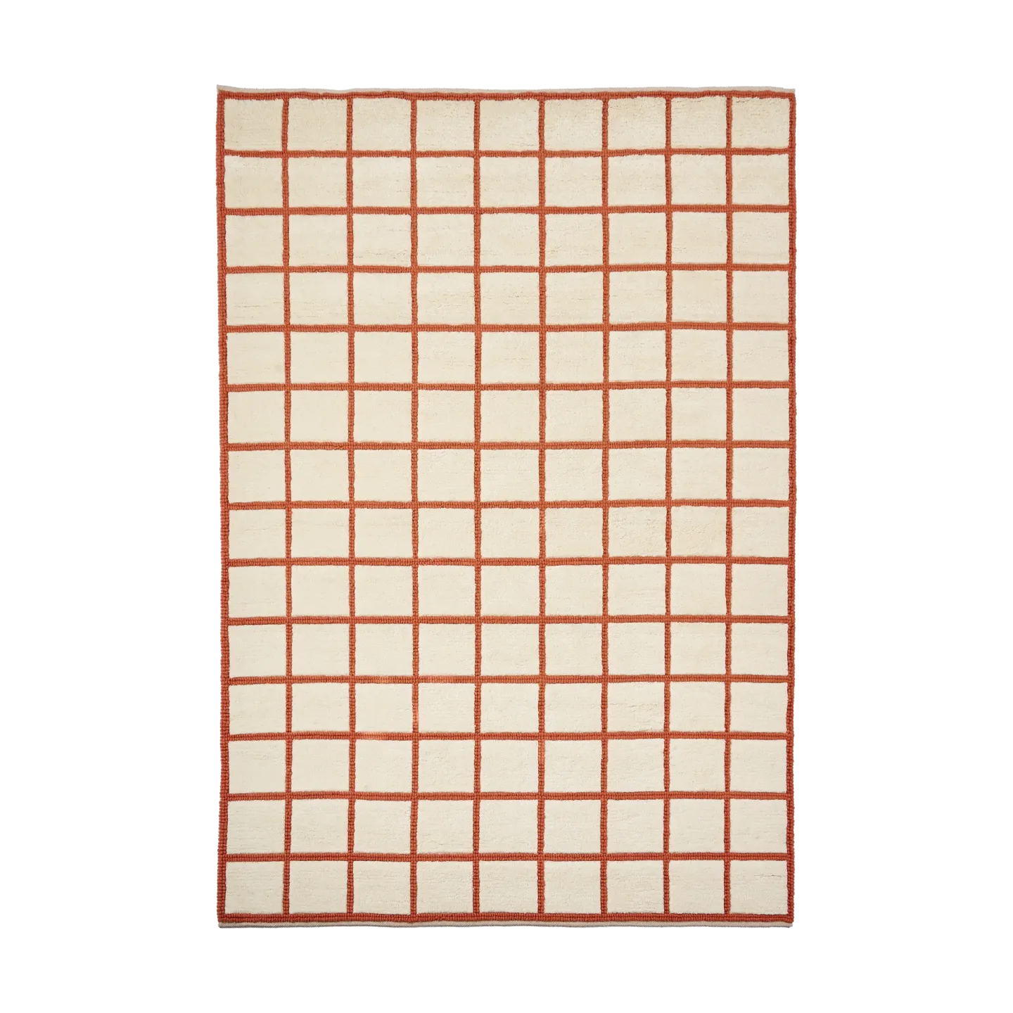 Scandi Living Pasture Wollteppich naturweiß/rost 170x240 cm