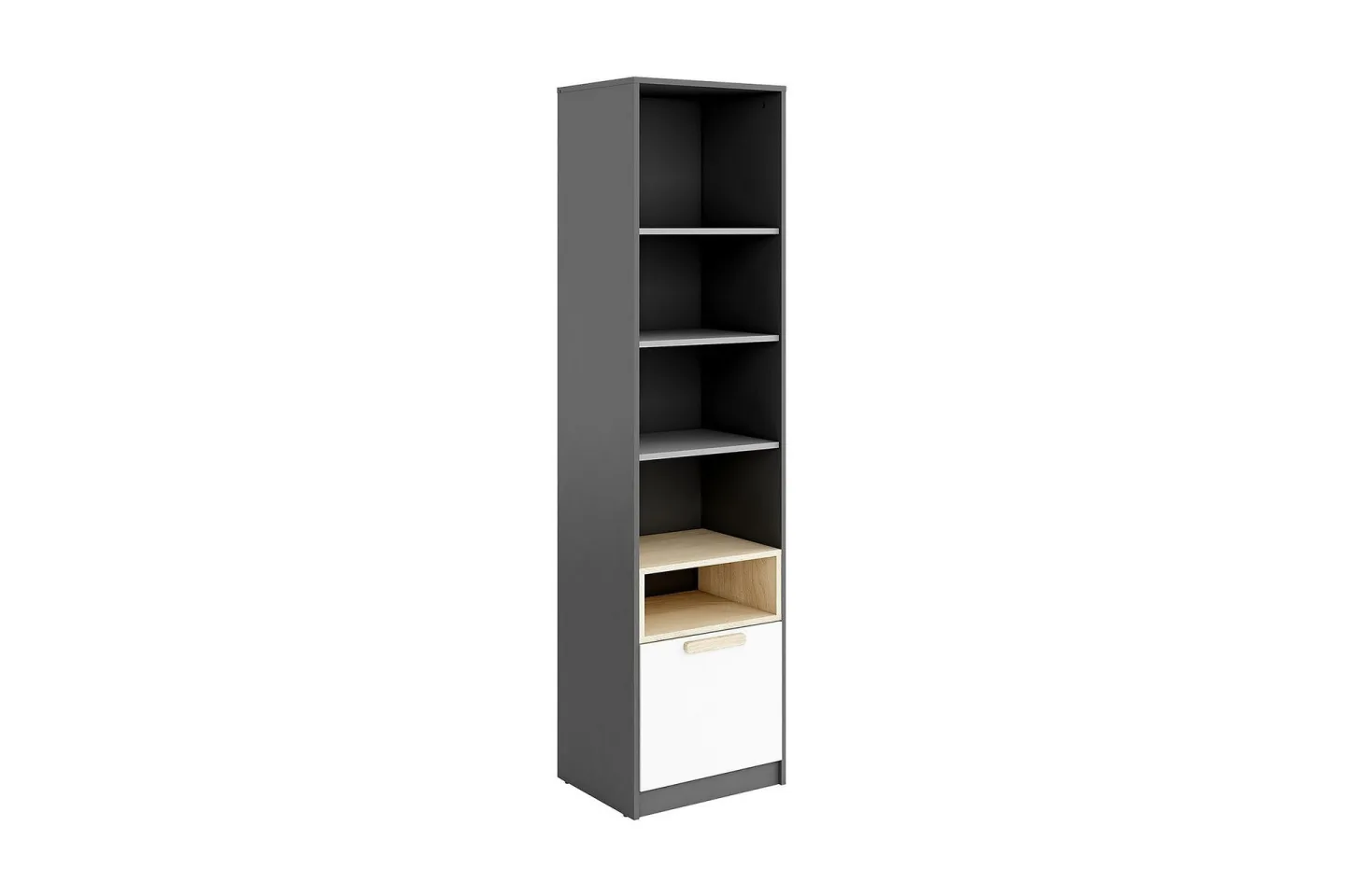 Pok Hylla 50x40x193 cm - Svart/Vit